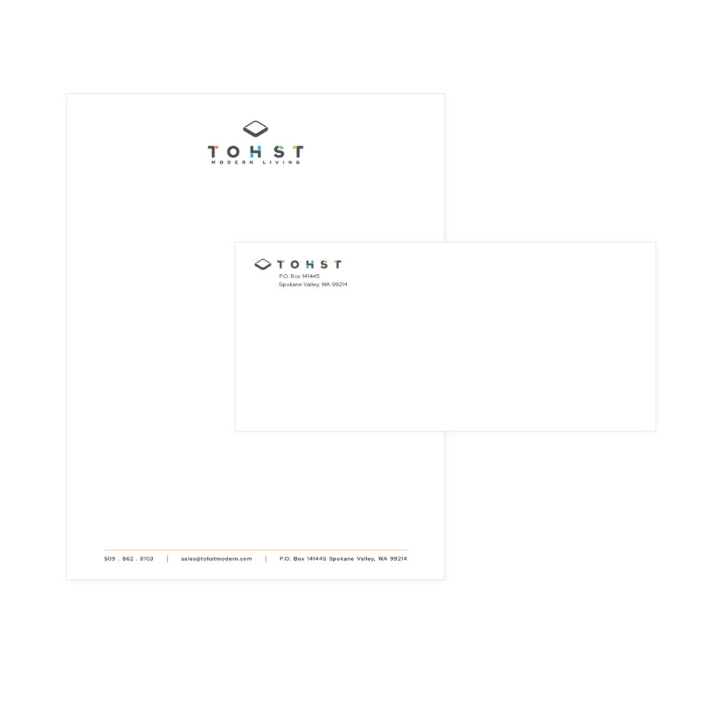 Tohst modern living stationery package branding design