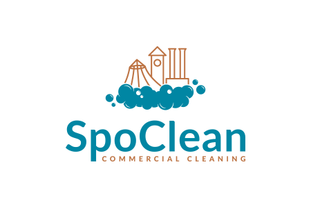 SpoClean Commercial Cleaning branding logo design